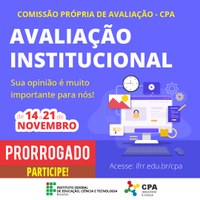 AUTOAVALIAÇÃO INSTITUCIONAL 2021 – Prazo para responder ao questionário é prorrogado até 21 de novembro 