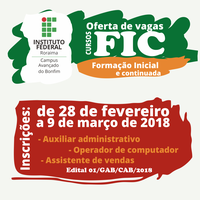 IFRR oferta 85 vagas em três cursos de formação inicial e continuada