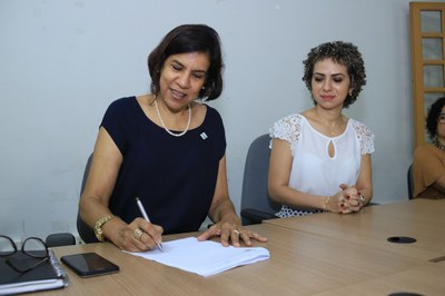 Reitora do IFRR, Sandra Mara e Superintendente em exercício do Iphan, em Roraima, Lady Silva 